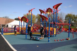 Play Structure with Poured-in-Place Surfacing