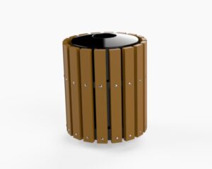 Receptacle with Recycled Plastic Planks