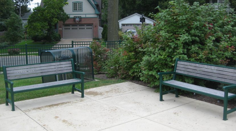 DuMor Benches at Washington Park in Downers Grove, IL