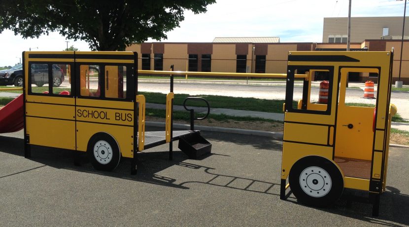 School Bus Play Structure at Virginia Elementary School in Virginia, IL