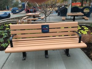 Bench with DigiFuse Plaque at Butterfield Park in Elmhurst, IL