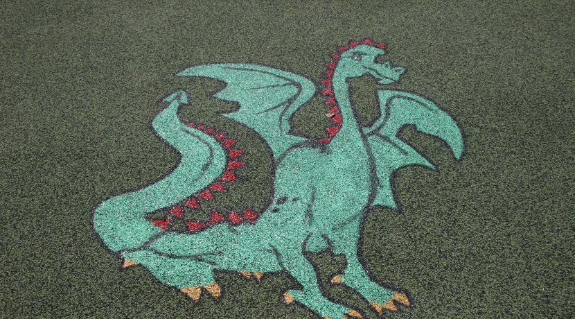 Dragon Graphic in Poured-in-Place Surfacing at Deerpath Park in Vernon Hills, IL