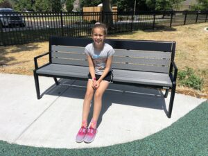 Centennial Park bench in Elmhurst